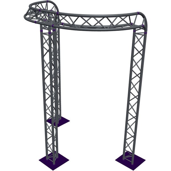 Altura FA33-CIRH-Ø2-H3.5-C21R-AU-S ½cirkel driehoektruss Ø2×3.5m zilver 90° gebogen apex up