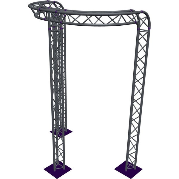 Altura FA33-CIRH-Ø2-H4-C21R-AD-S ½cirkel driehoektruss Ø2×4m zilver 90° gebogen apex down