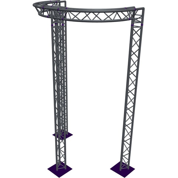 Altura FA33-CIRH-Ø2-H4.5-C21-AD-S ½cirkel driehoektruss Ø2×4.5m zilver 90° apex down
