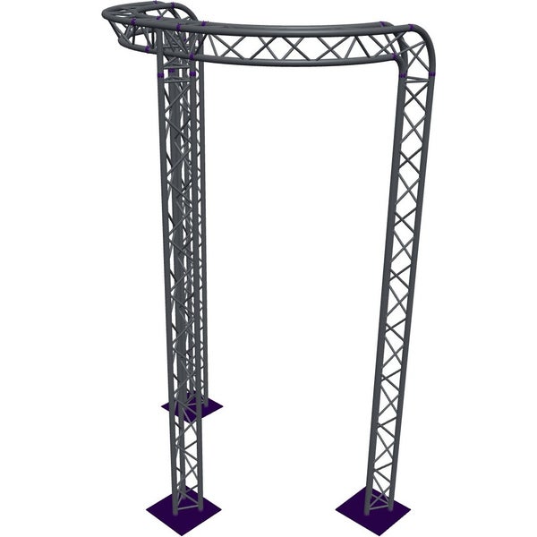Altura FA33-CIRH-Ø2-H4.5-C21R-AD-S ½cirkel driehoektruss Ø2×4.5m zilver 90° gebogen apex down