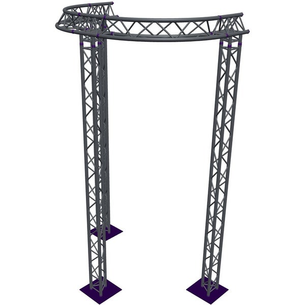 Altura FA33-CIRH-Ø2-H4.5-AU-S ½cirkel driehoektruss Ø2×4.5m zilver T-hoek apex up