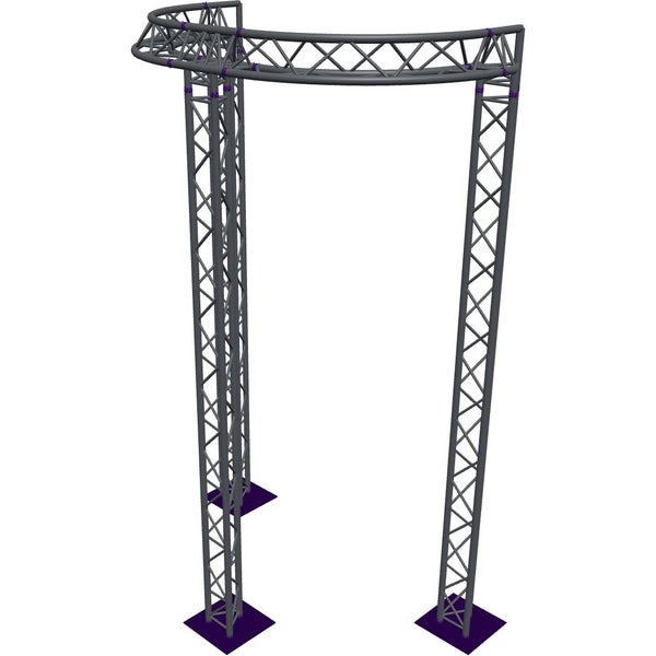 Altura FA33-CIRH-Ø2-H4.5-C21-AU-S ½cirkel driehoektruss Ø2×4.5m zilver 90° apex up