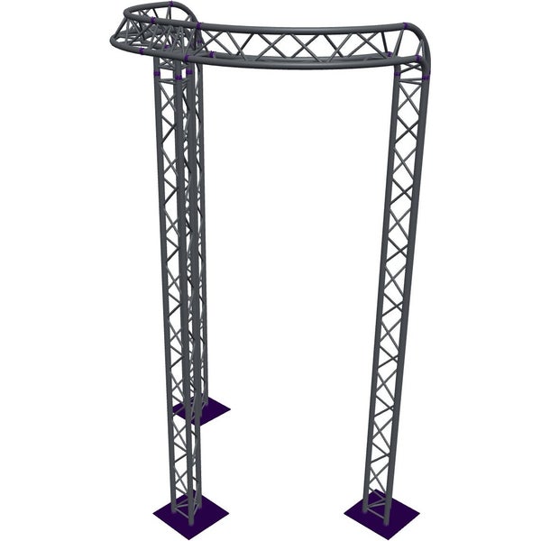 Altura FA33-CIRH-Ø2-H4.5-C21R-AU-S ½cirkel driehoektruss Ø2×4.5m zilver 90° gebogen apex up
