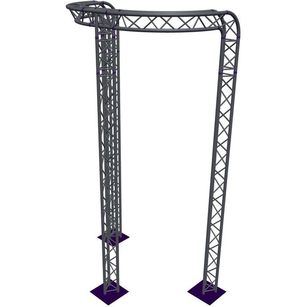 Altura FA33-CIRH-Ø2-H5-C21R-AD-S ½cirkel driehoektruss Ø2×5m zilver 90° gebogen apex down