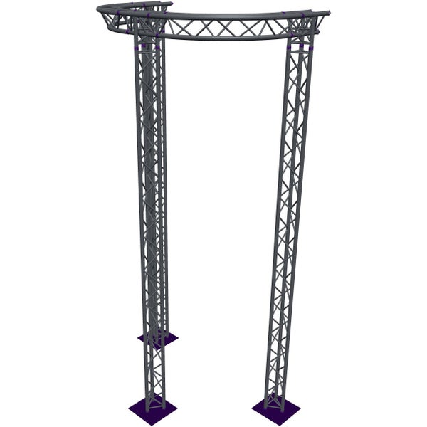Altura FA33-CIRH-Ø2-H5.5-AD-S ½cirkel driehoektruss Ø2×5.5m zilver T-hoek apex down