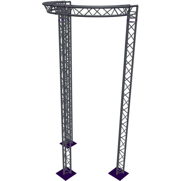 Altura FA33-CIRH-Ø2-H5.5-C21-AD-S ½cirkel driehoektruss Ø2×5.5m zilver 90° apex down
