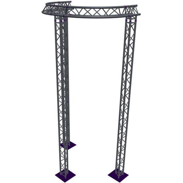 Altura FA33-CIRH-Ø2-H5.5-AU-S ½cirkel driehoektruss Ø2×5.5m zilver T-hoek apex up