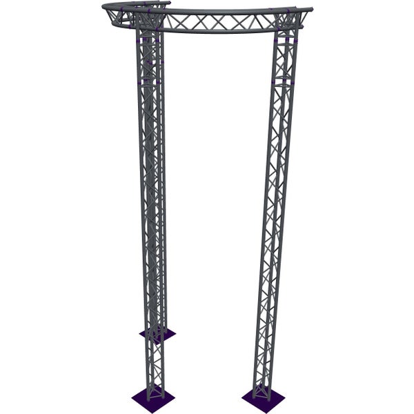 Altura FA33-CIRH-Ø2-H6-AD-S ½cirkel driehoektruss Ø2×6m zilver T-hoek apex down