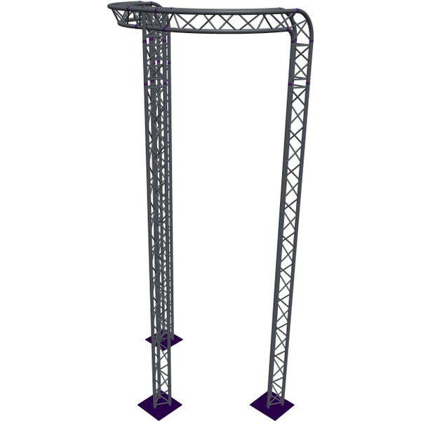Altura FA33-CIRH-Ø2-H6-C21R-AD-S ½cirkel driehoektruss Ø2×6m zilver 90° gebogen apex down