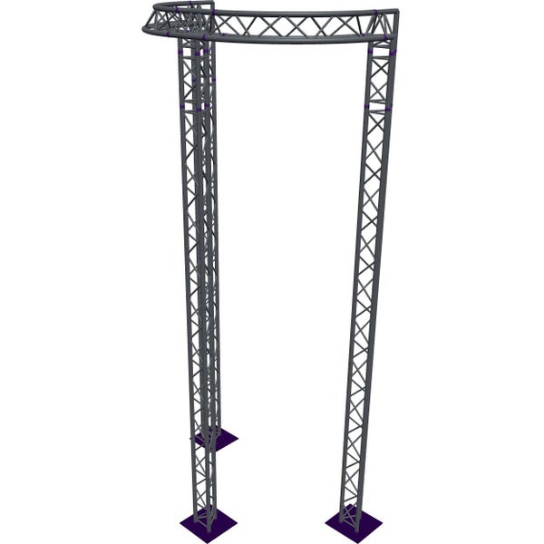 Altura FA33-CIRH-Ø2-H6-C21-AU-S ½cirkel driehoektruss Ø2×6m zilver 90° apex up