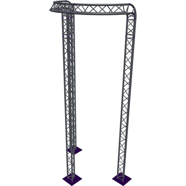 Altura FA33-CIRH-Ø2-H6-C21R-AU-S ½cirkel driehoektruss Ø2×6m zilver 90° gebogen apex up