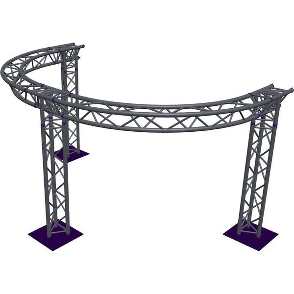 Altura FA33-CIRH-Ø3-H2-AD-S ½cirkel driehoektruss Ø3×2m zilver T-hoek apex down
