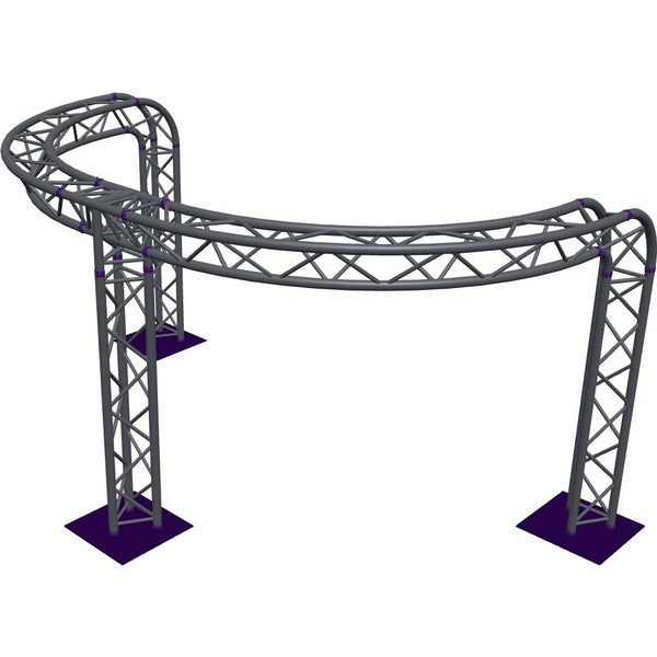 Altura FA33-CIRH-Ø3-H2-C21R-AD-S ½cirkel driehoektruss Ø3×2m zilver 90° gebogen apex down