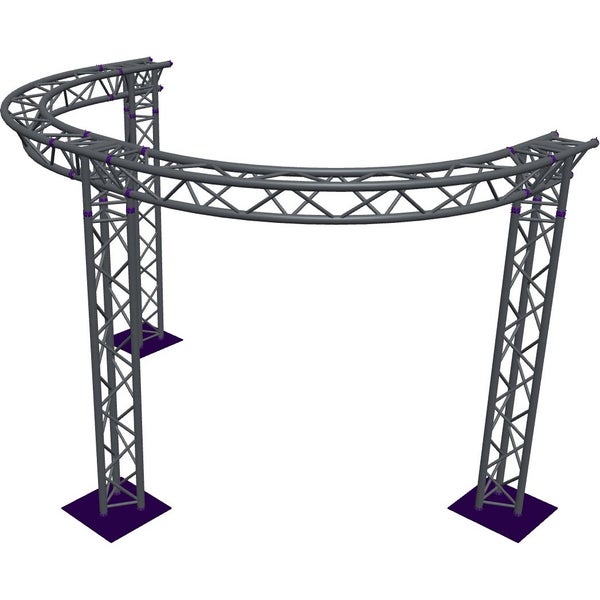 Altura FA33-CIRH-Ø3-H2.5-AD-S ½cirkel driehoektruss Ø3×2.5m zilver T-hoek apex down