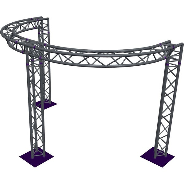 Altura FA33-CIRH-Ø3-H2.5-C21-AD-S ½cirkel driehoektruss Ø3×2.5m zilver 90° apex down