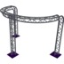 Altura FA33-CIRH-Ø3-H2.5-C21R-AD-S ½cirkel driehoektruss Ø3×2.5m zilver 90° gebogen apex down