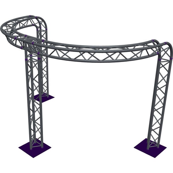 Altura FA33-CIRH-Ø3-H2.5-C21R-AD-S ½cirkel driehoektruss Ø3×2.5m zilver 90° gebogen apex down