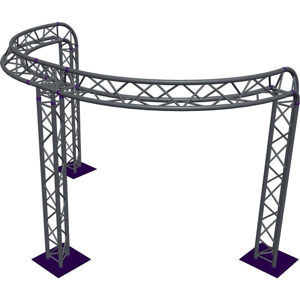 Altura FA33-CIRH-Ø3-H2.5-C21R-AU-S ½cirkel driehoektruss Ø3×2.5m zilver 90° gebogen apex up