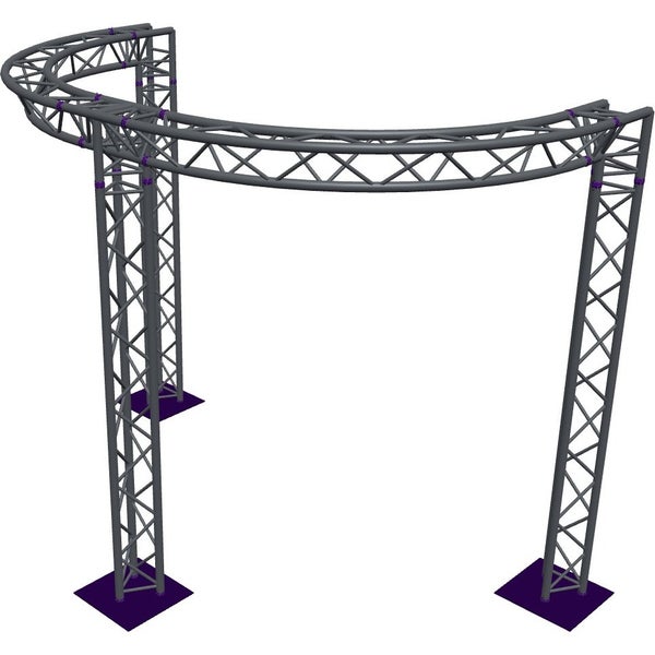 Altura FA33-CIRH-Ø3-H3-C21-AD-S ½cirkel driehoektruss Ø3×3m zilver 90° apex down