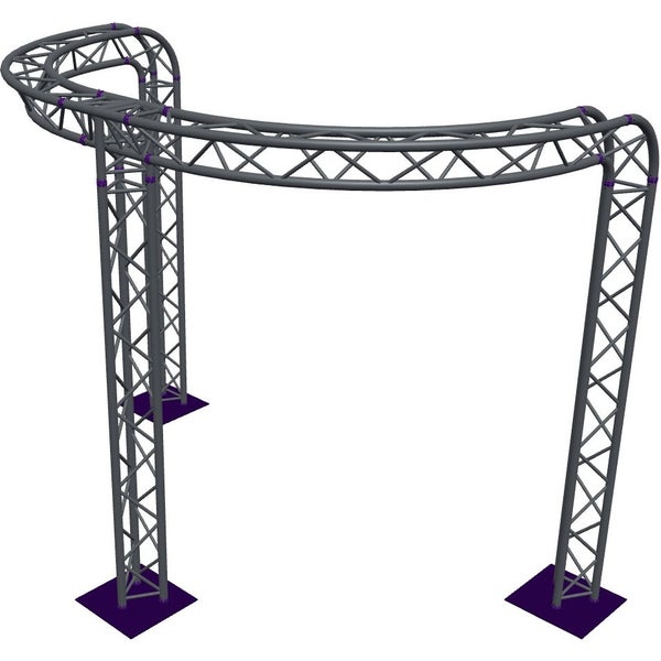 Altura FA33-CIRH-Ø3-H3-C21R-AD-S ½cirkel driehoektruss Ø3×3m zilver 90° gebogen apex down