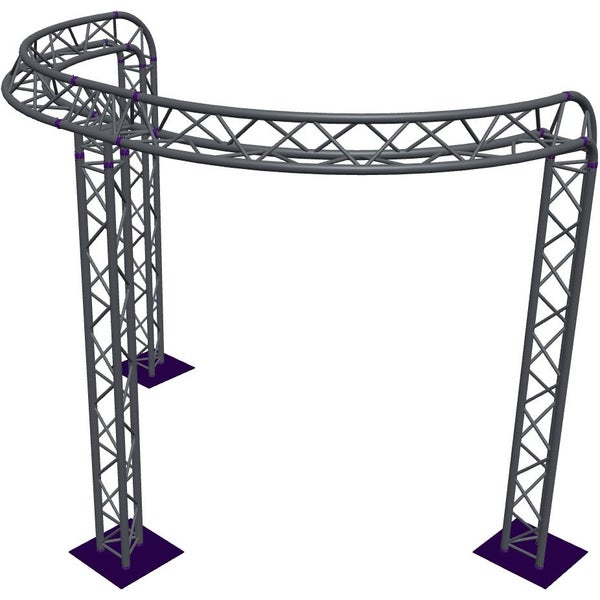 Altura FA33-CIRH-Ø3-H3-C21R-AU-S ½cirkel driehoektruss Ø3×3m zilver 90° gebogen apex up