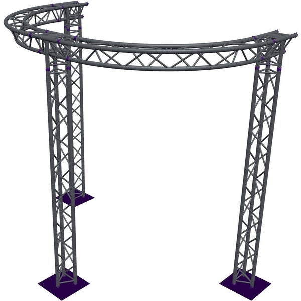 Altura FA33-CIRH-Ø3-H3.5-AD-S ½cirkel driehoektruss Ø3×3.5m zilver T-hoek apex down