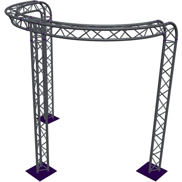 Altura FA33-CIRH-Ø3-H3.5-C21R-AD-S ½cirkel driehoektruss Ø3×3.5m zilver 90° gebogen apex down