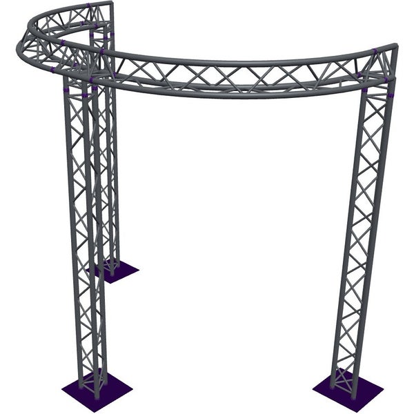 Altura FA33-CIRH-Ø3-H3.5-C21-AU-S ½cirkel driehoektruss Ø3×3.5m zilver 90° apex up