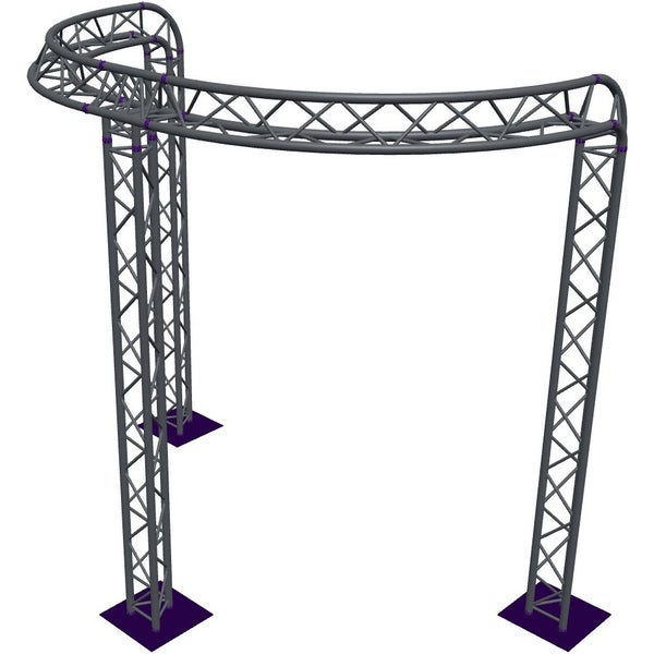 Altura FA33-CIRH-Ø3-H3.5-C21R-AU-S ½cirkel driehoektruss Ø3×3.5m zilver 90° gebogen apex up