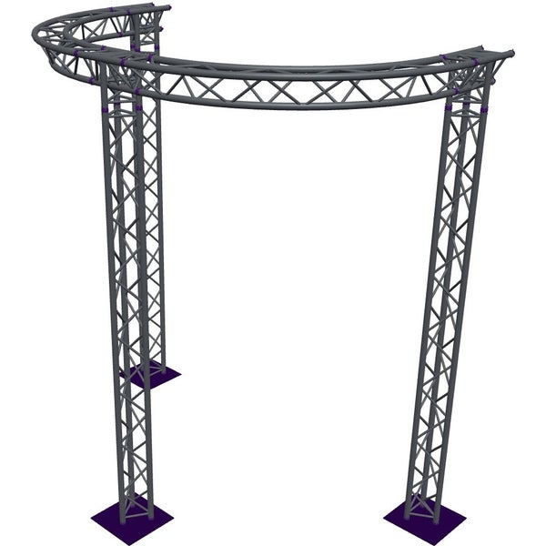 Altura FA33-CIRH-Ø3-H4-AD-S ½cirkel driehoektruss Ø3×4m zilver T-hoek apex down