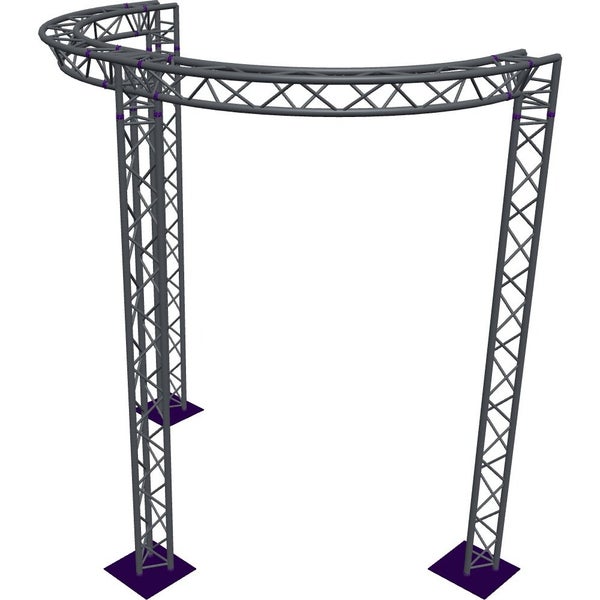 Altura FA33-CIRH-Ø3-H4-C21-AD-S ½cirkel driehoektruss Ø3×4m zilver 90° apex down