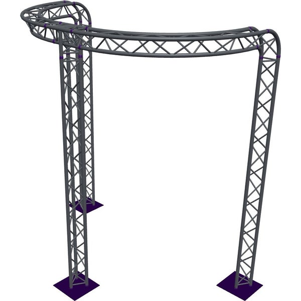 Altura FA33-CIRH-Ø3-H4-C21R-AD-S ½cirkel driehoektruss Ø3×4m zilver 90° gebogen apex down