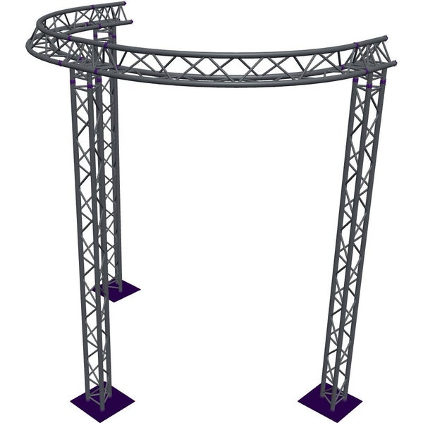 Altura FA33-CIRH-Ø3-H4-AU-S ½cirkel driehoektruss Ø3×4m zilver T-hoek apex up