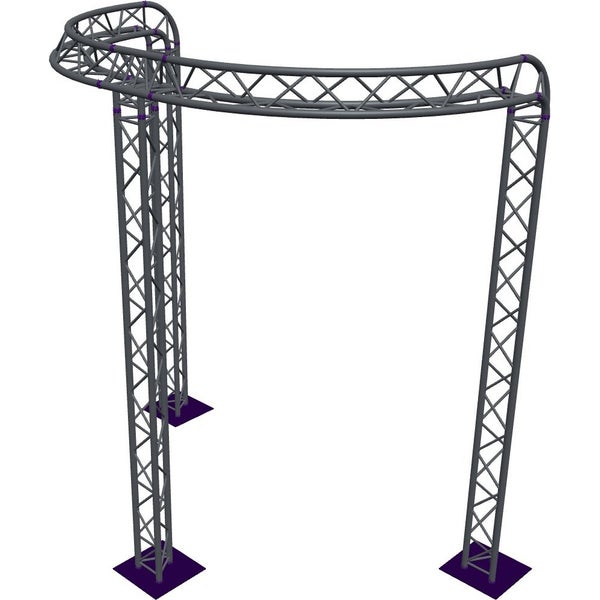 Altura FA33-CIRH-Ø3-H4-C21R-AU-S ½cirkel driehoektruss Ø3×4m zilver 90° gebogen apex up