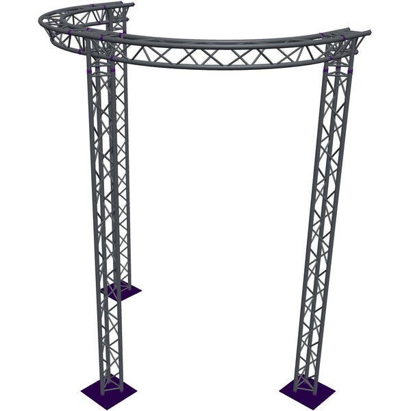 Altura FA33-CIRH-Ø3-H4.5-AD-S ½cirkel driehoektruss Ø3×4.5m zilver T-hoek apex down