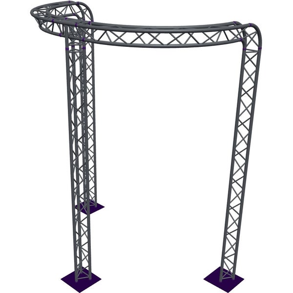 Altura FA33-CIRH-Ø3-H4.5-C21R-AD-S ½cirkel driehoektruss Ø3×4.5m zilver 90° gebogen apex down