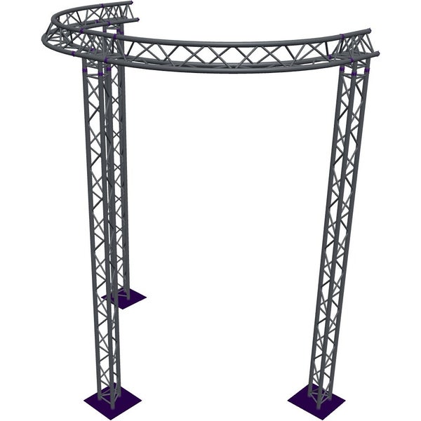 Altura FA33-CIRH-Ø3-H4.5-AU-S ½cirkel driehoektruss Ø3×4.5m zilver T-hoek apex up