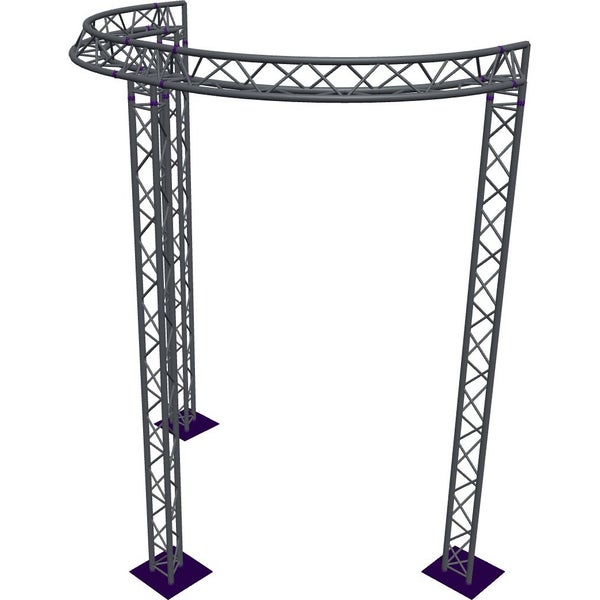 Altura FA33-CIRH-Ø3-H4.5-C21-AU-S ½cirkel driehoektruss Ø3×4.5m zilver 90° apex up