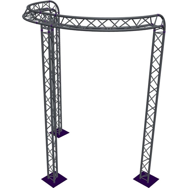 Altura FA33-CIRH-Ø3-H4.5-C21R-AU-S ½cirkel driehoektruss Ø3×4.5m zilver 90° gebogen apex up