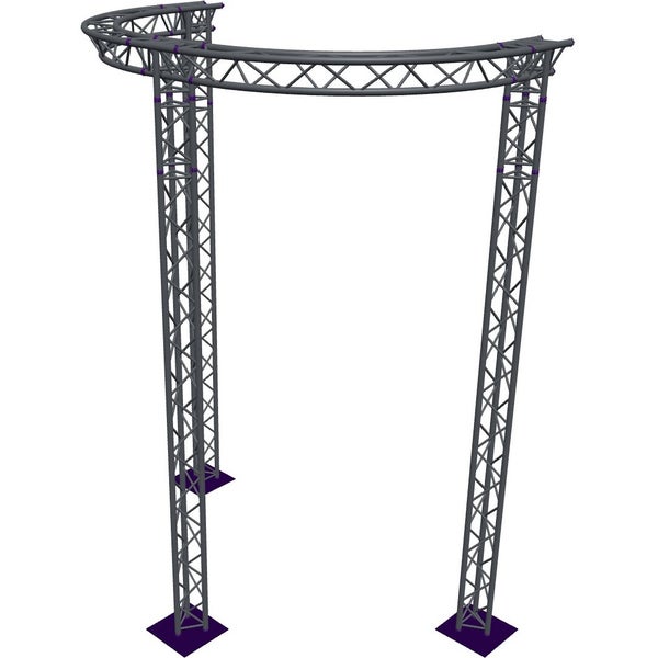 Altura FA33-CIRH-Ø3-H5-AD-S ½cirkel driehoektruss Ø3×5m zilver T-hoek apex down