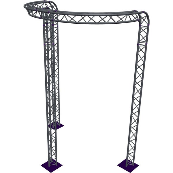 Altura FA33-CIRH-Ø3-H5-C21R-AD-S ½cirkel driehoektruss Ø3×5m zilver 90° gebogen apex down
