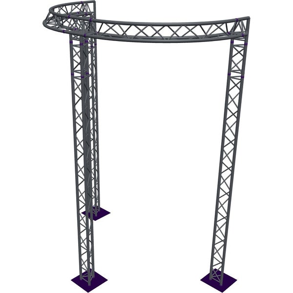 Altura FA33-CIRH-Ø3-H5-C21-AU-S ½cirkel driehoektruss Ø3×5m zilver 90° apex up
