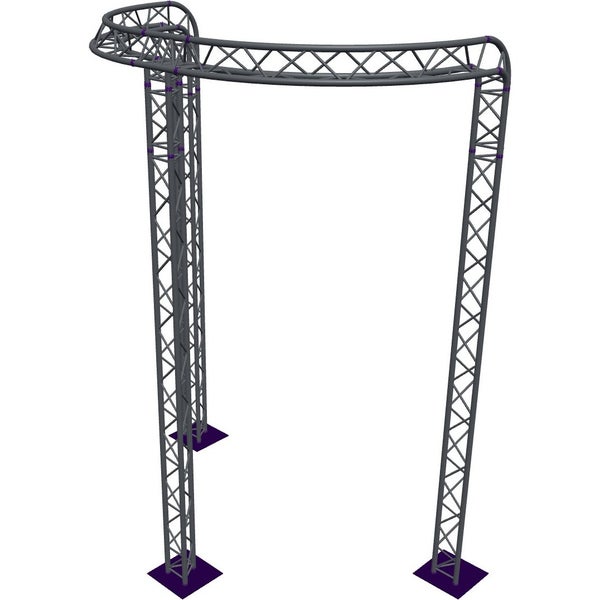 Altura FA33-CIRH-Ø3-H5-C21R-AU-S ½cirkel driehoektruss Ø3×5m zilver 90° gebogen apex up