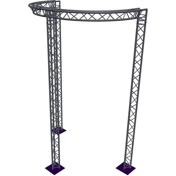 Altura FA33-CIRH-Ø3-H5.5-C21-AD-S ½cirkel driehoektruss Ø3×5.5m zilver 90° apex down