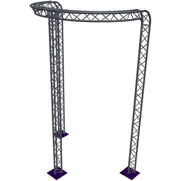 Altura FA33-CIRH-Ø3-H5.5-C21R-AD-S ½cirkel driehoektruss Ø3×5.5m zilver 90° gebogen apex down