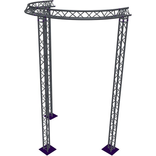 Altura FA33-CIRH-Ø3-H5.5-AU-S ½cirkel driehoektruss Ø3×5.5m zilver T-hoek apex up