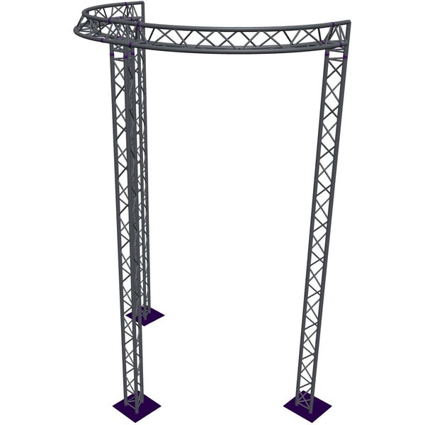 Altura FA33-CIRH-Ø3-H5.5-C21-AU-S ½cirkel driehoektruss Ø3×5.5m zilver 90° apex up