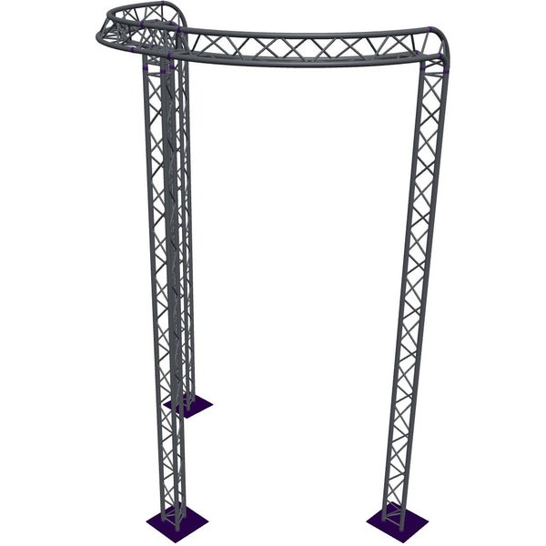 Altura FA33-CIRH-Ø3-H5.5-C21R-AU-S ½cirkel driehoektruss Ø3×5.5m zilver 90° gebogen apex up
