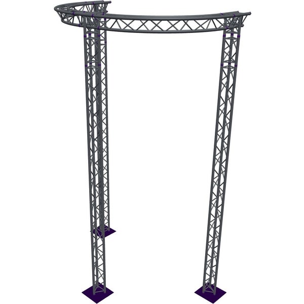 Altura FA33-CIRH-Ø3-H6-AD-S ½cirkel driehoektruss Ø3×6m zilver T-hoek apex down