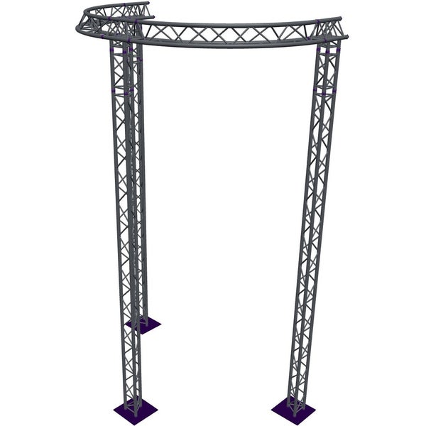 Altura FA33-CIRH-Ø3-H6-AU-S ½cirkel driehoektruss Ø3×6m zilver T-hoek apex up
